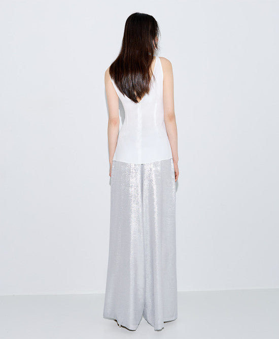 Access Fashion Wide Leg Silver Trouser