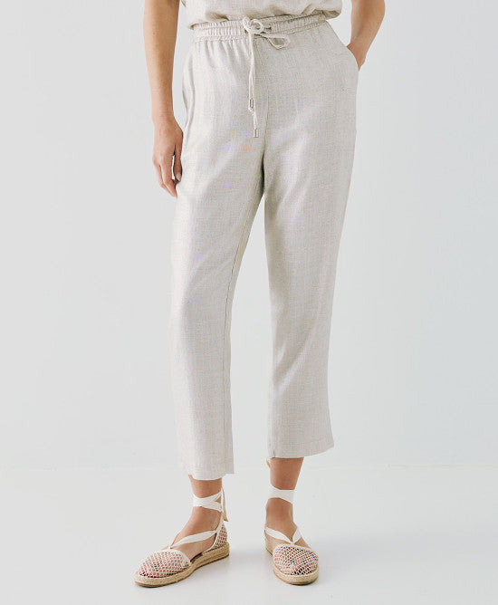 Access Fashion Sand Metallic-Effect Pants