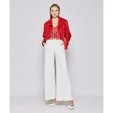 Access Fashion Flared White Trousers