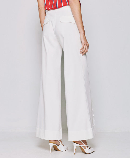 Access Fashion Flared White Trousers