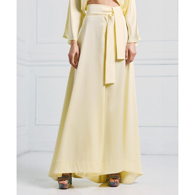Access Fashion Satin Yellow Trousers