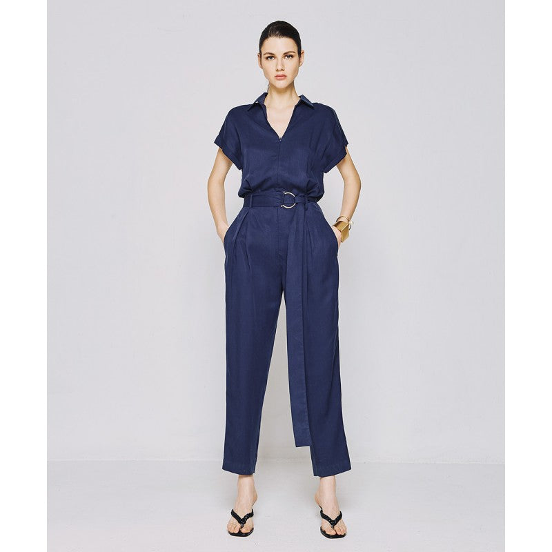 Access Fashion Navy Jumpsuit With Zipper