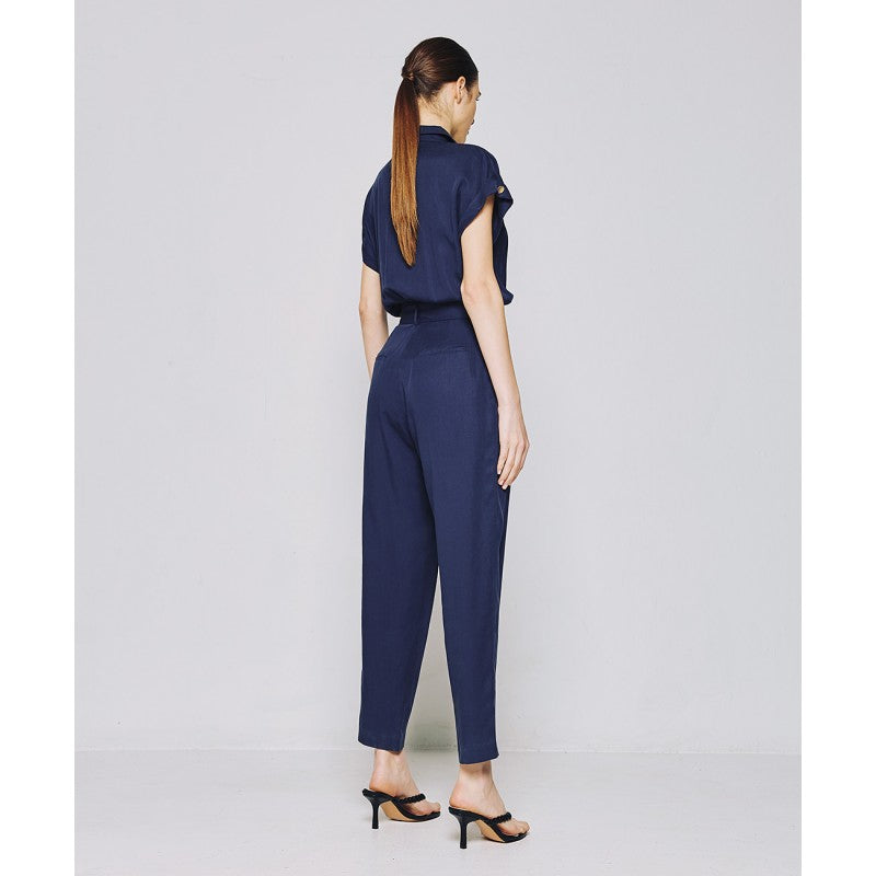 Access Fashion Navy Jumpsuit With Zipper