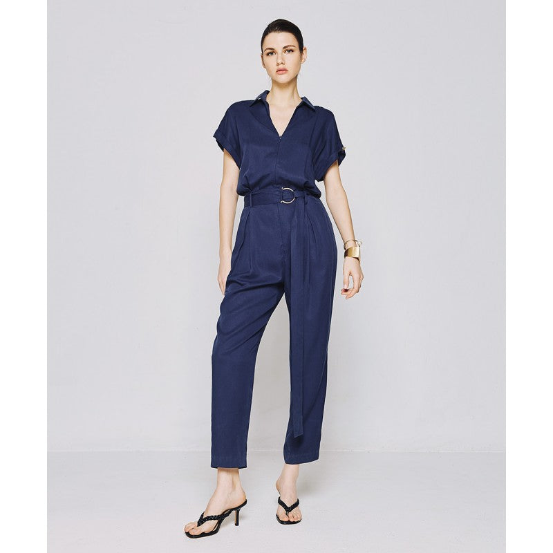 Access Fashion Navy Jumpsuit With Zipper