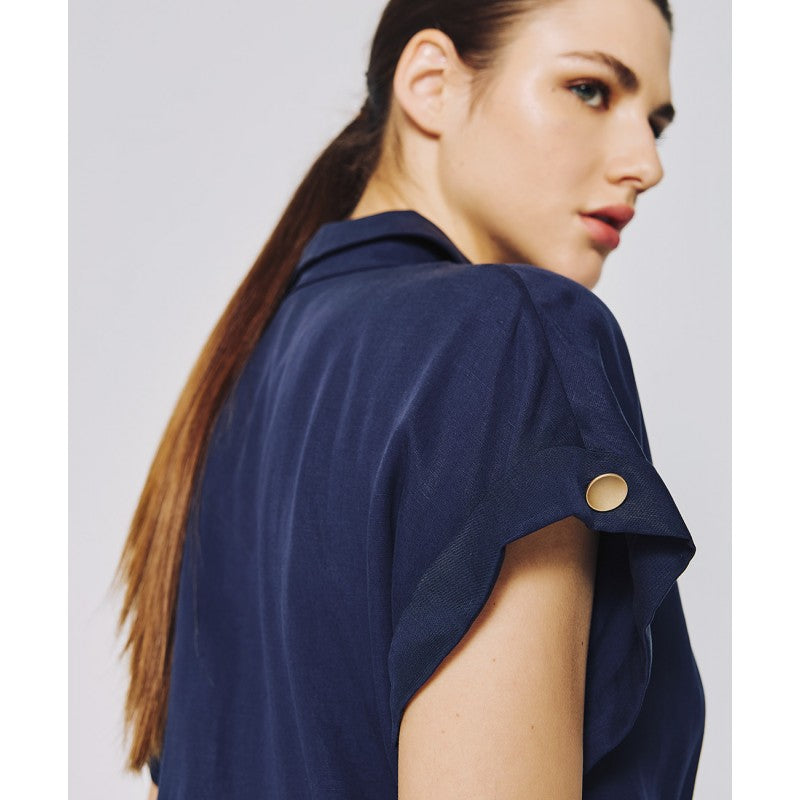 Access Fashion Navy Jumpsuit With Zipper