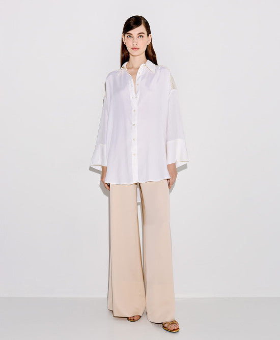 Access Fashion Off White Shirt With Sequins