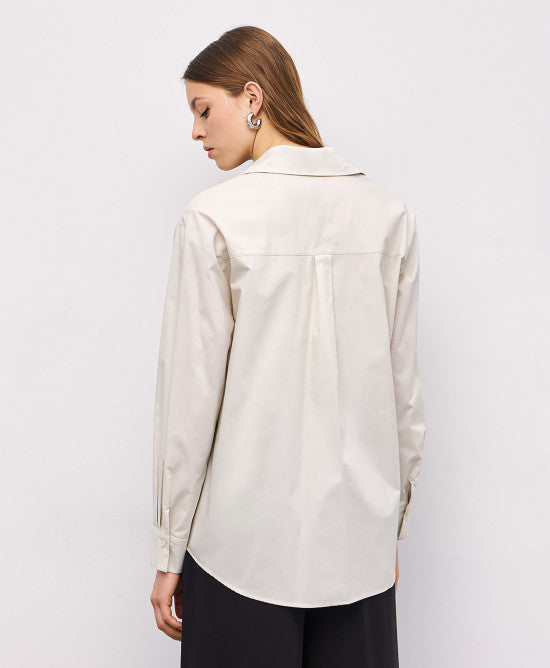 Access Fashion Cream Shirt With Rhinestones