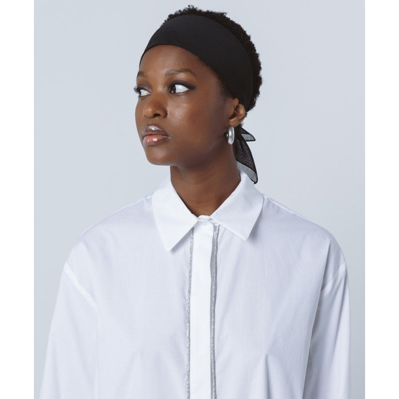 Access Fashion White Shirt With Rhinestones