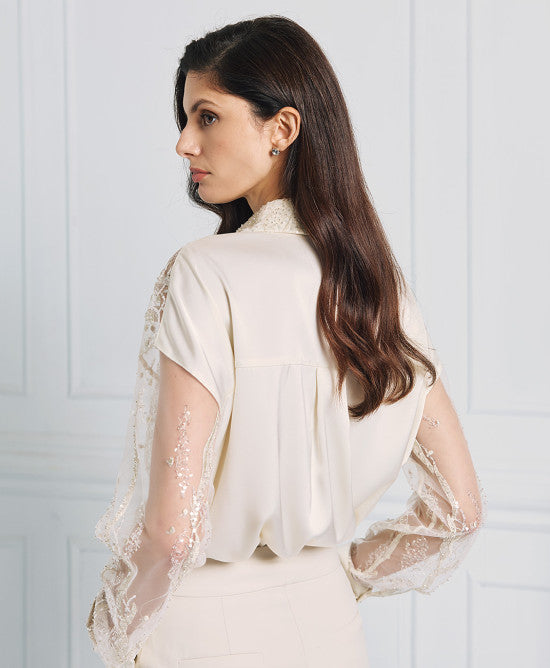 Access Fashion Vanilla Shirt With Decoration