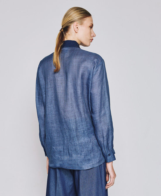 Access Fashion Navy Shirt With Sequin Details