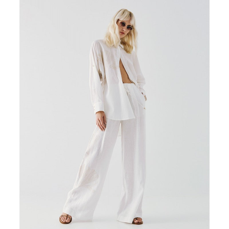 Access Fashion White Shirt With Embroidery