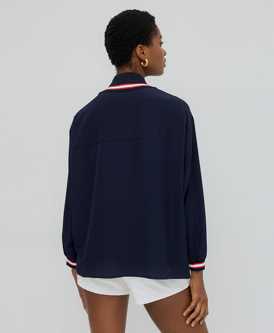 Access Fashion Navy Shirt With With Ribbed Details