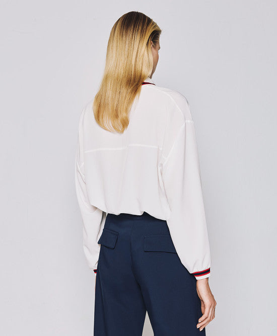 Access Fashion White Shirt With Ribbed Details