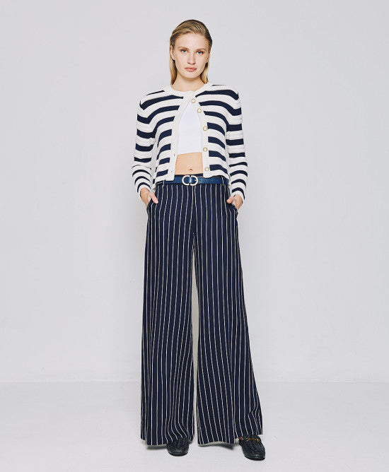 Access Fashion Navy Striped Cardigan