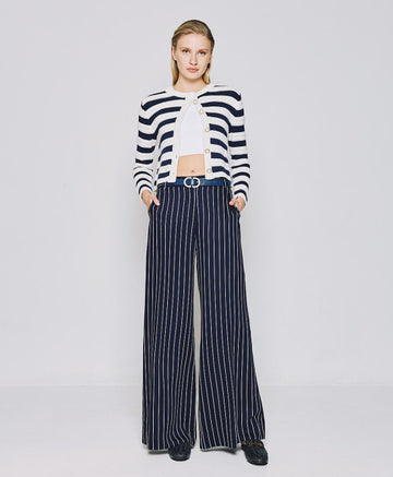 Access Fashion Navy Striped Cardigan