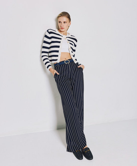 Access Fashion Navy Striped Cardigan