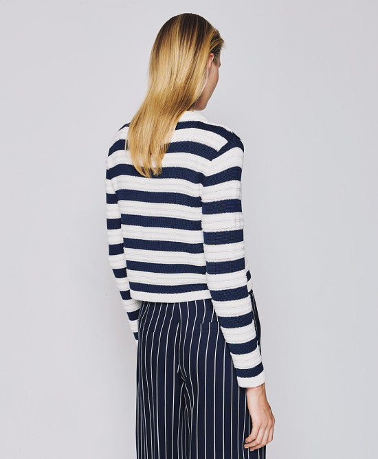 Access Fashion Navy Striped Cardigan