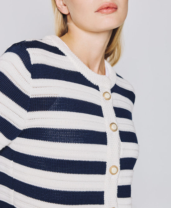 Access Fashion Navy Striped Cardigan