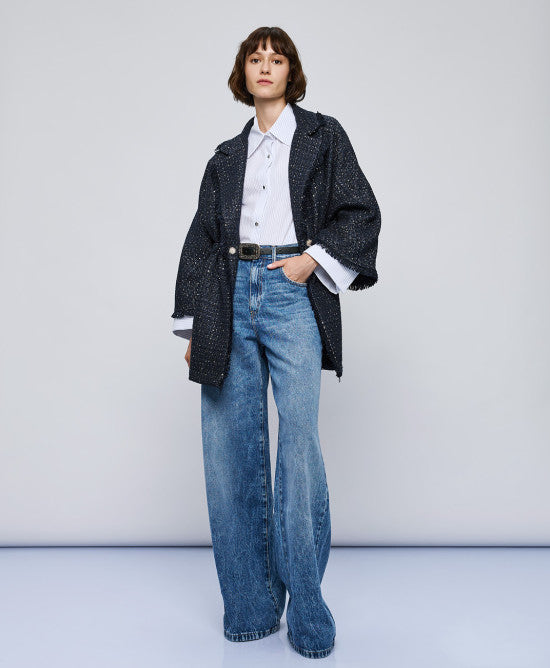 Access Fashion Tweed Navy Jacket