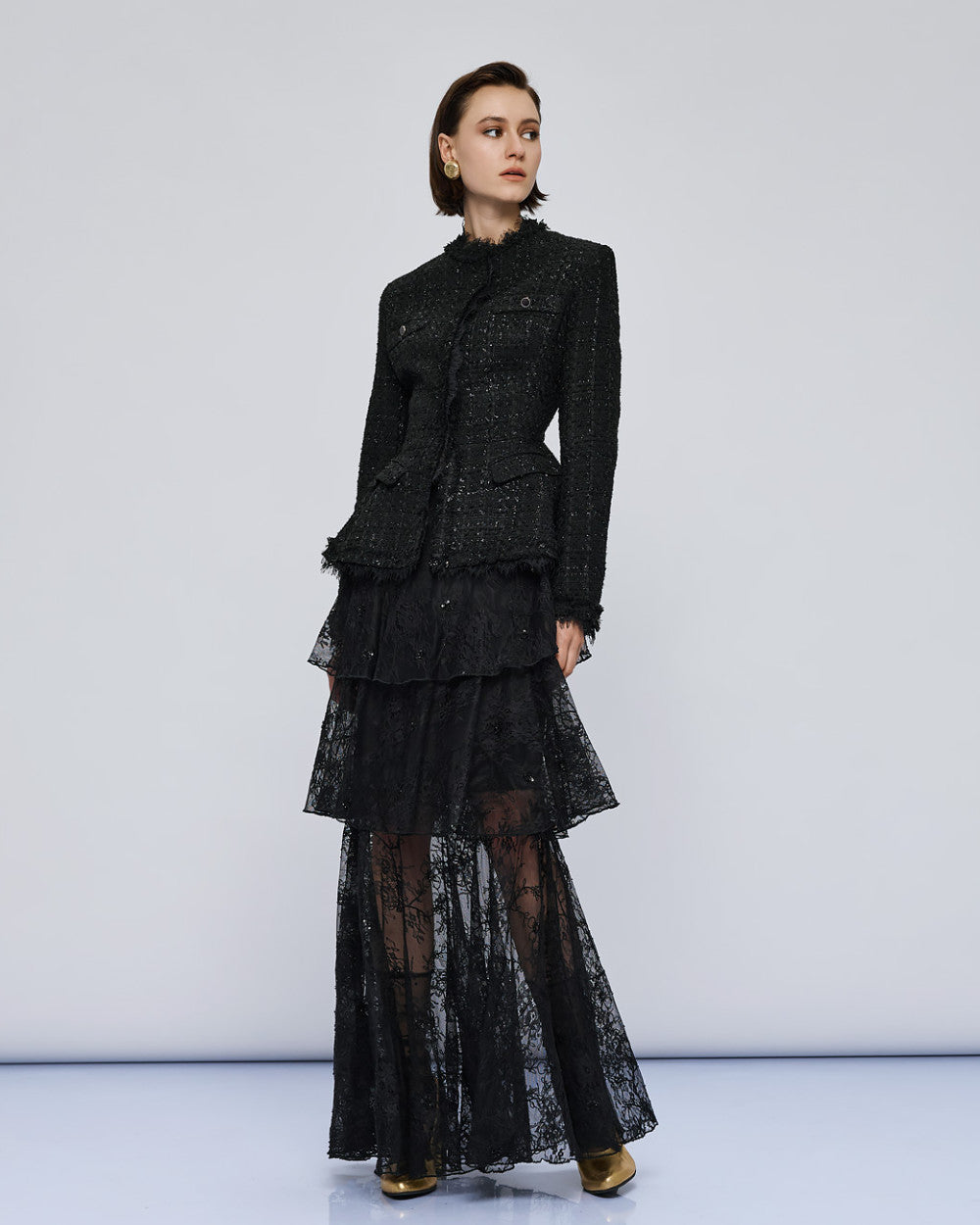 Access Fashion Black Tailored Tweed Blazer