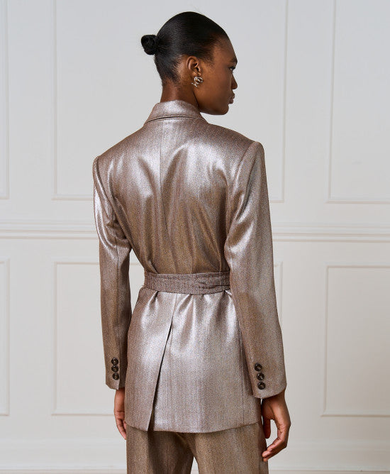 Access Fashion Long Metallic Blazer