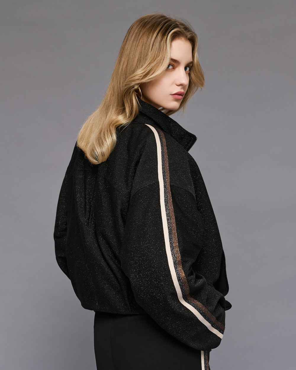 Access Fashion Double Face Black Bomber Jacket