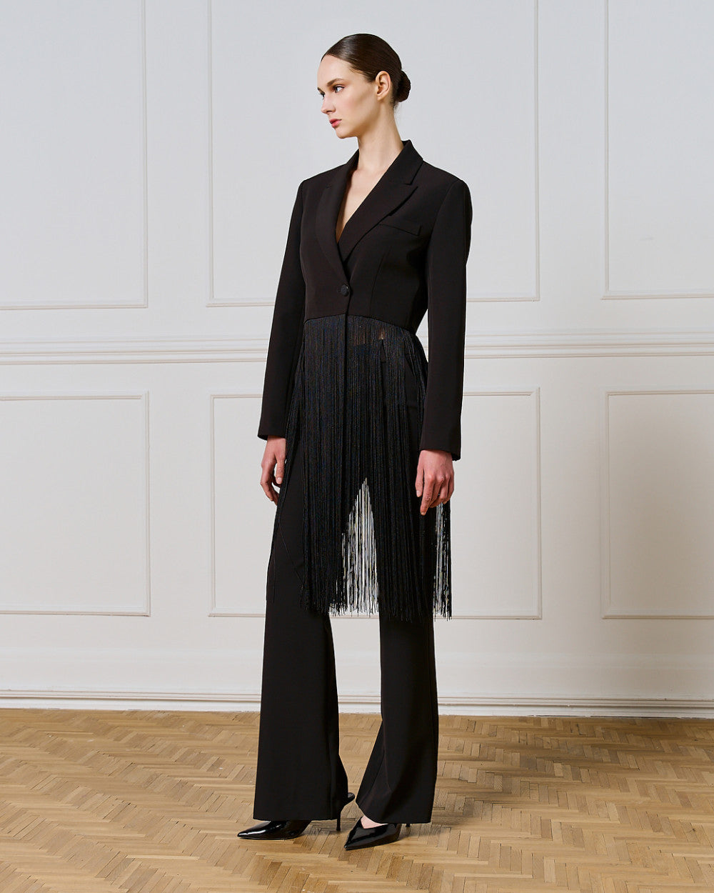 Access Fashion Cropped Blazer With Fringes