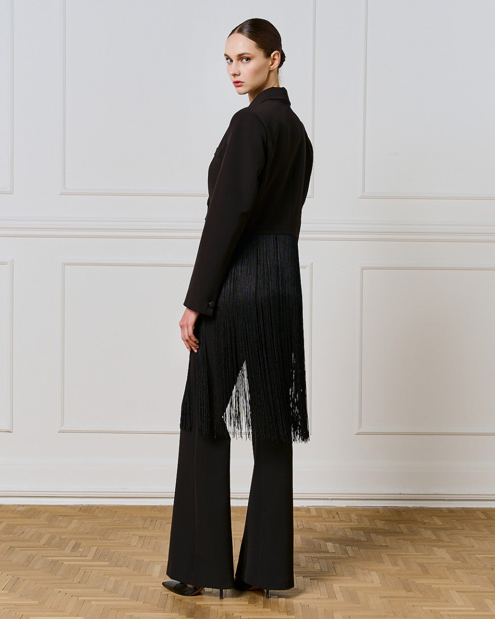 Access Fashion Cropped Blazer With Fringes