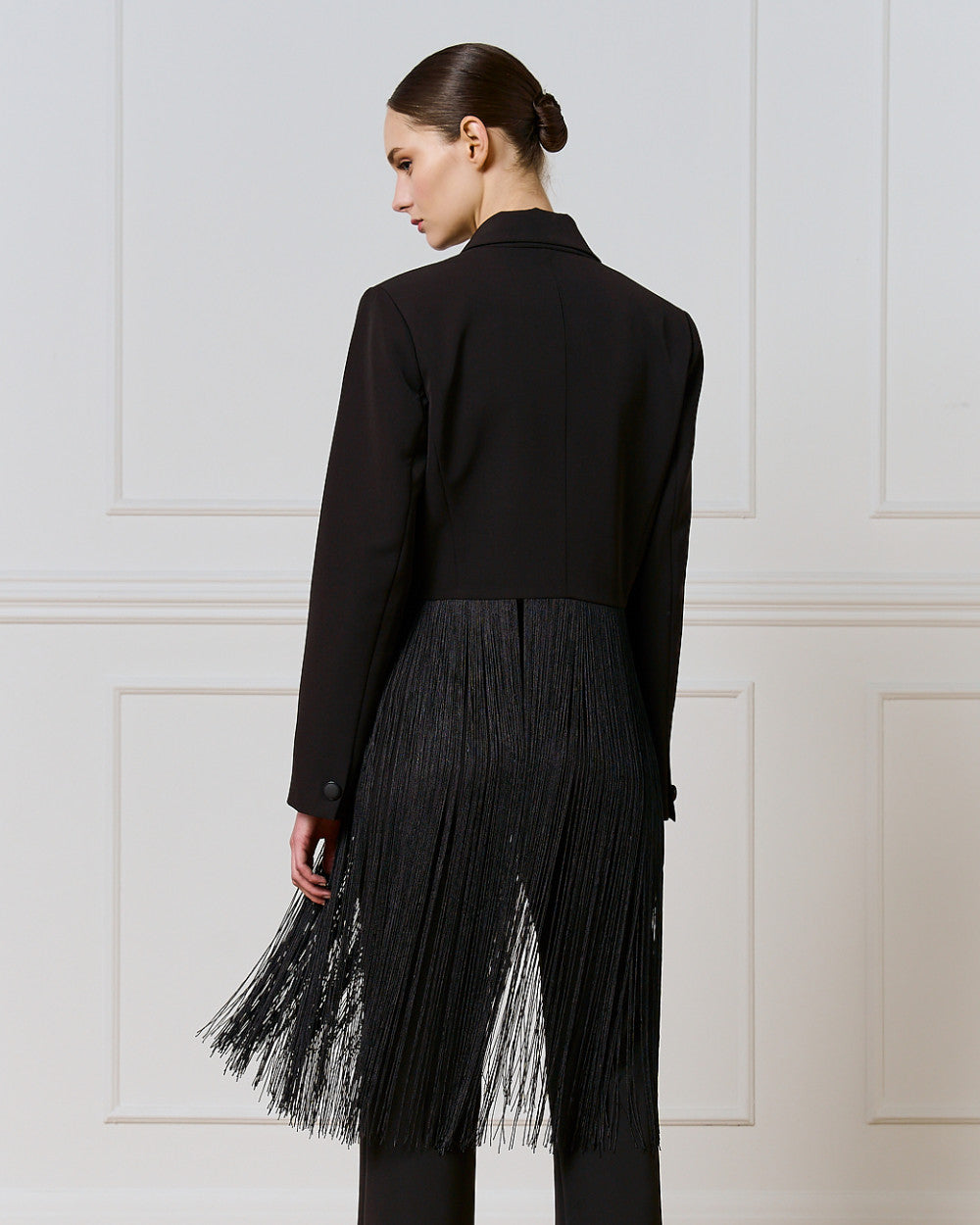 Access Fashion Cropped Blazer With Fringes