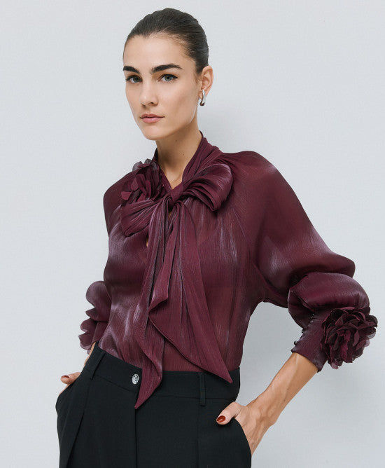 Access Fashion Shimmery Wine Blouse