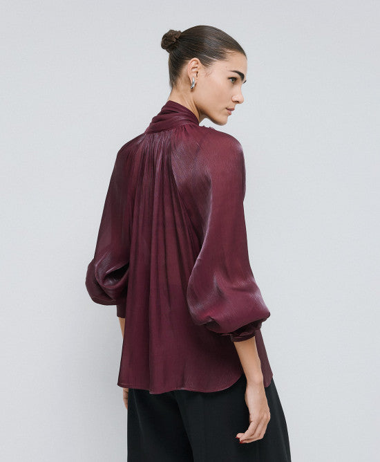 Access Fashion Shimmery Wine Blouse