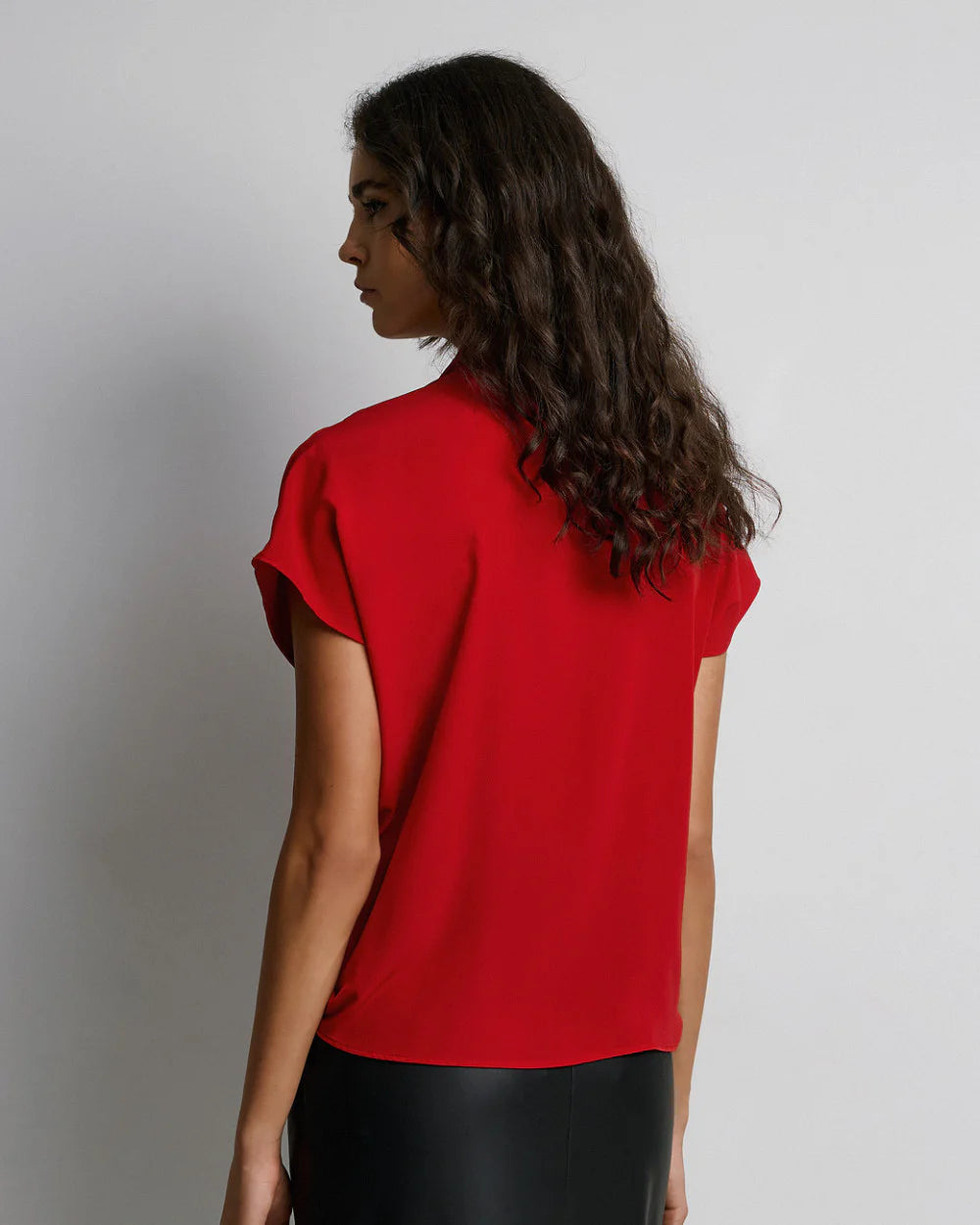 Access Fashion Red Blouse With Lace