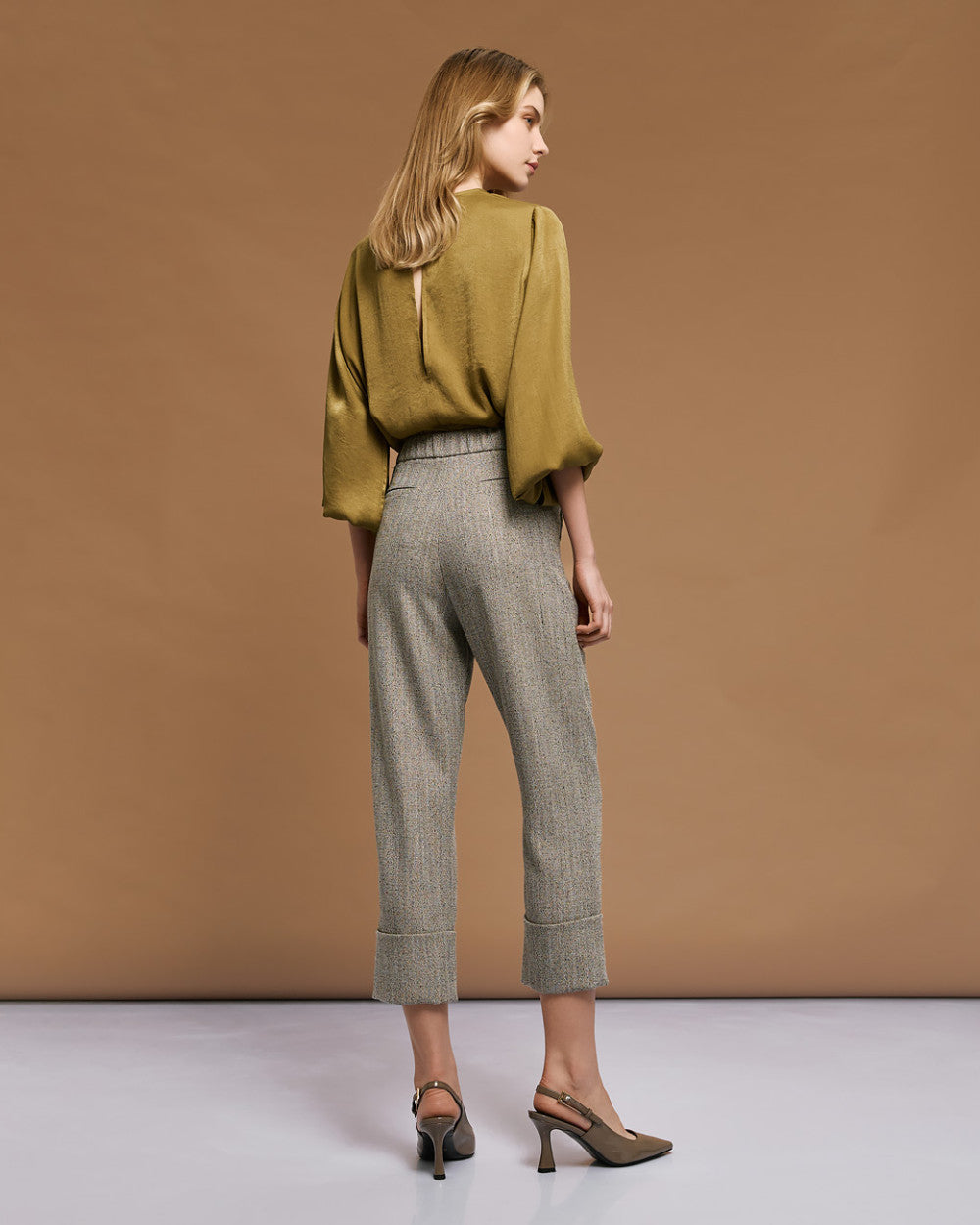 Access Fashion Satin Olive Blouse