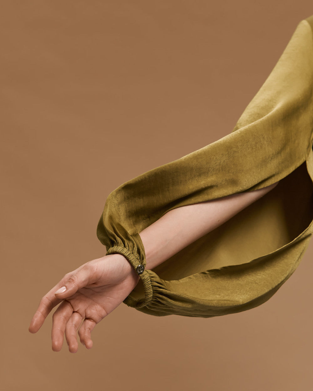 Access Fashion Satin Olive Blouse