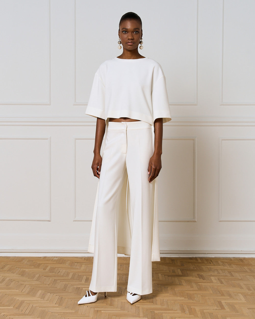 Access Fashion Off White Asymmetrical Blouse