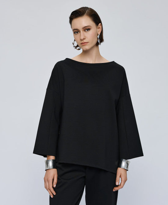 Access Fashion Black Boat With Boat Neck