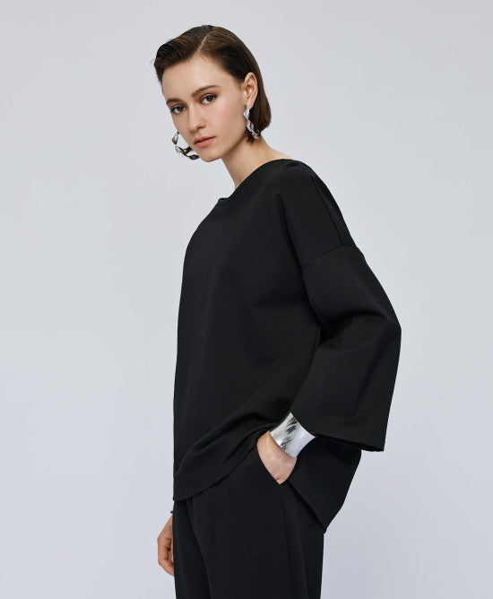 Access Fashion Black Boat With Boat Neck