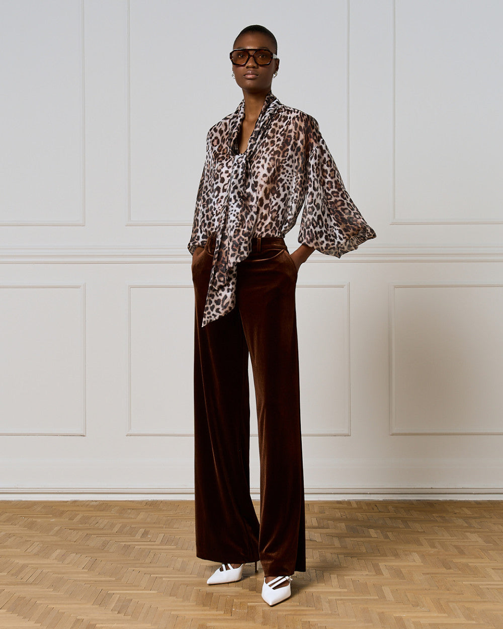 Access Fashion Leopard Blouse With Tie Neckline