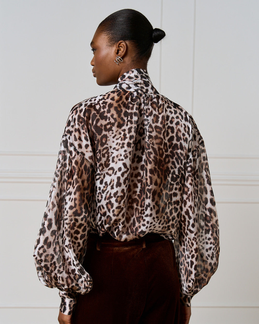 Access Fashion Leopard Blouse With Tie Neckline