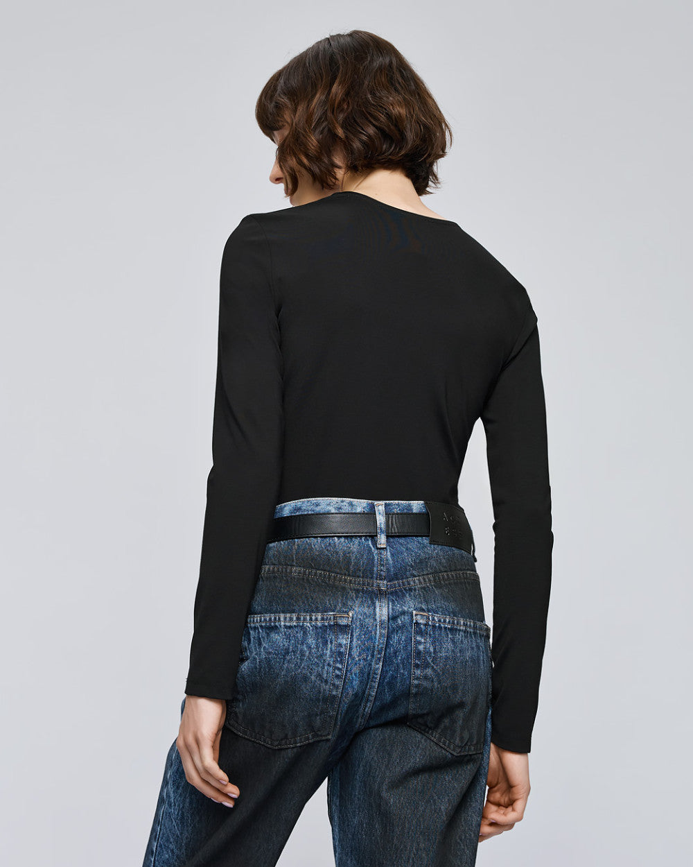 Access Fashion Black V-Neck Gathered Front Long Sleeve Top