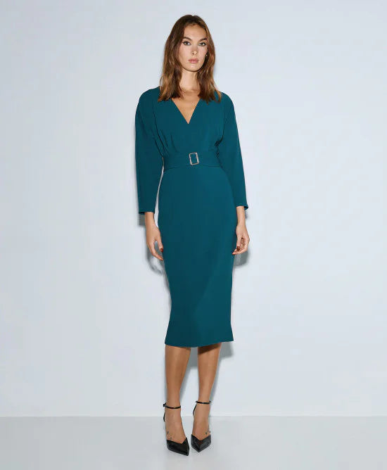 Access Fashion Green Dress With Belt