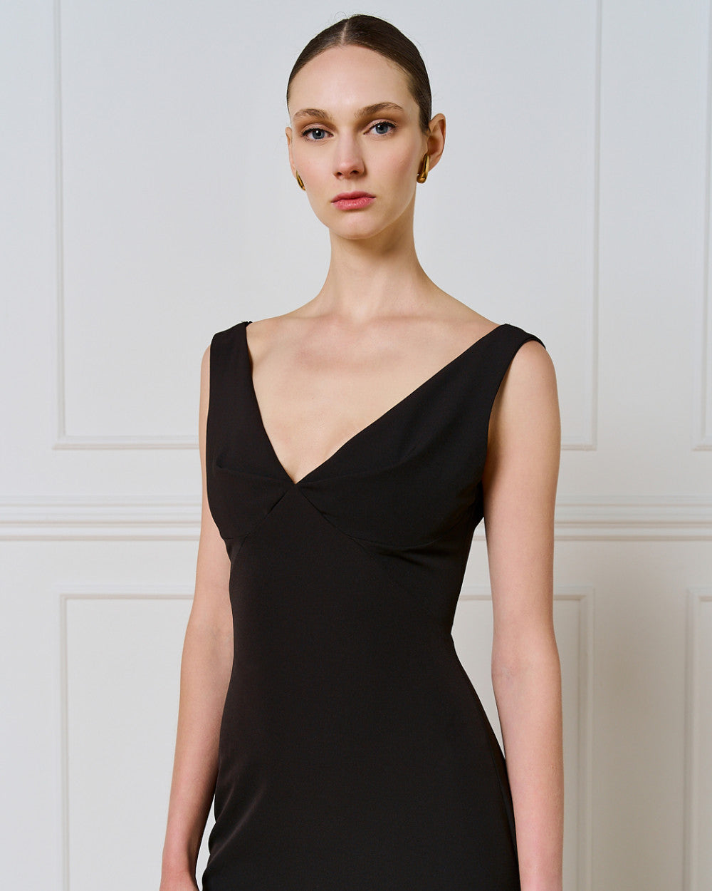 Access Fashion V Neck Maxi Black Dress