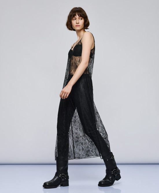 Access Fashion Black Lace Dress With Straps