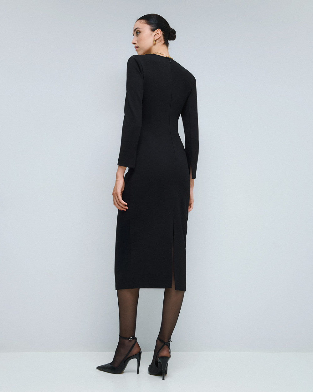 Access Fashion Black Ruched Dress