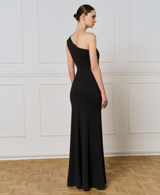 Access Fashion One Shoulder Black Dress