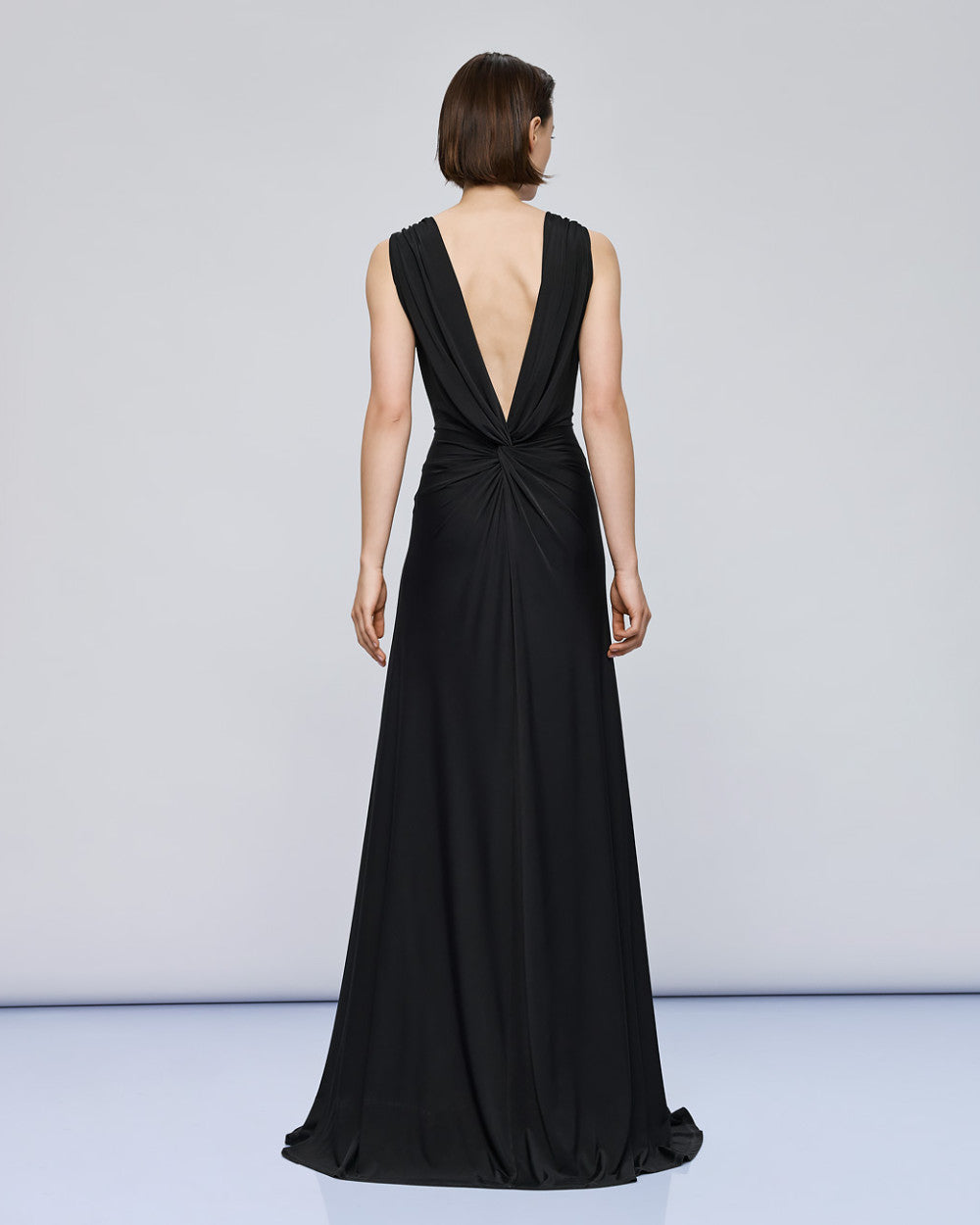 Access Fashion Maxi Black Dress With Tie Detailing &amp; Ruching