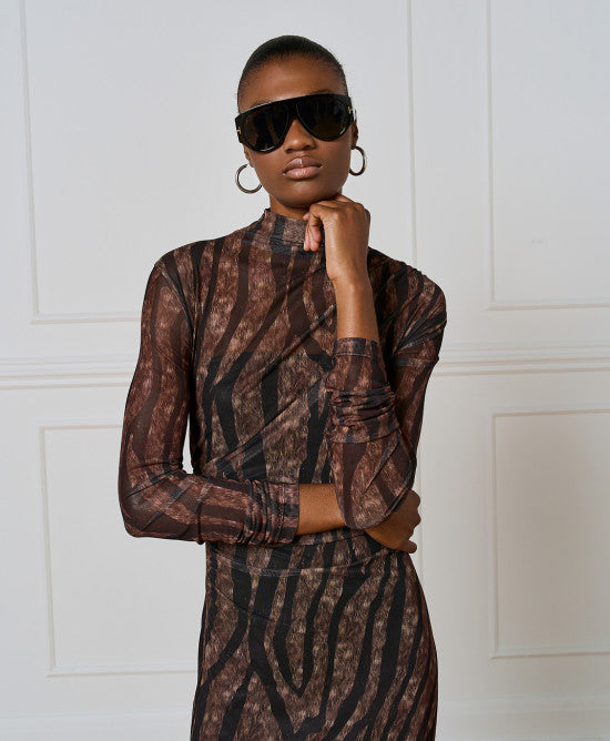 Access Fashion Printed Tulle Multi Dress