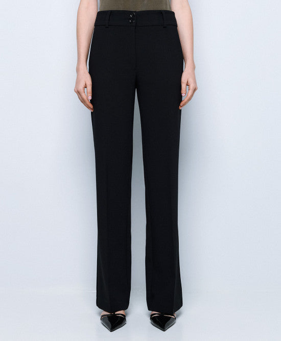 Access Fashion Black Straight-Leg Full Length Pants