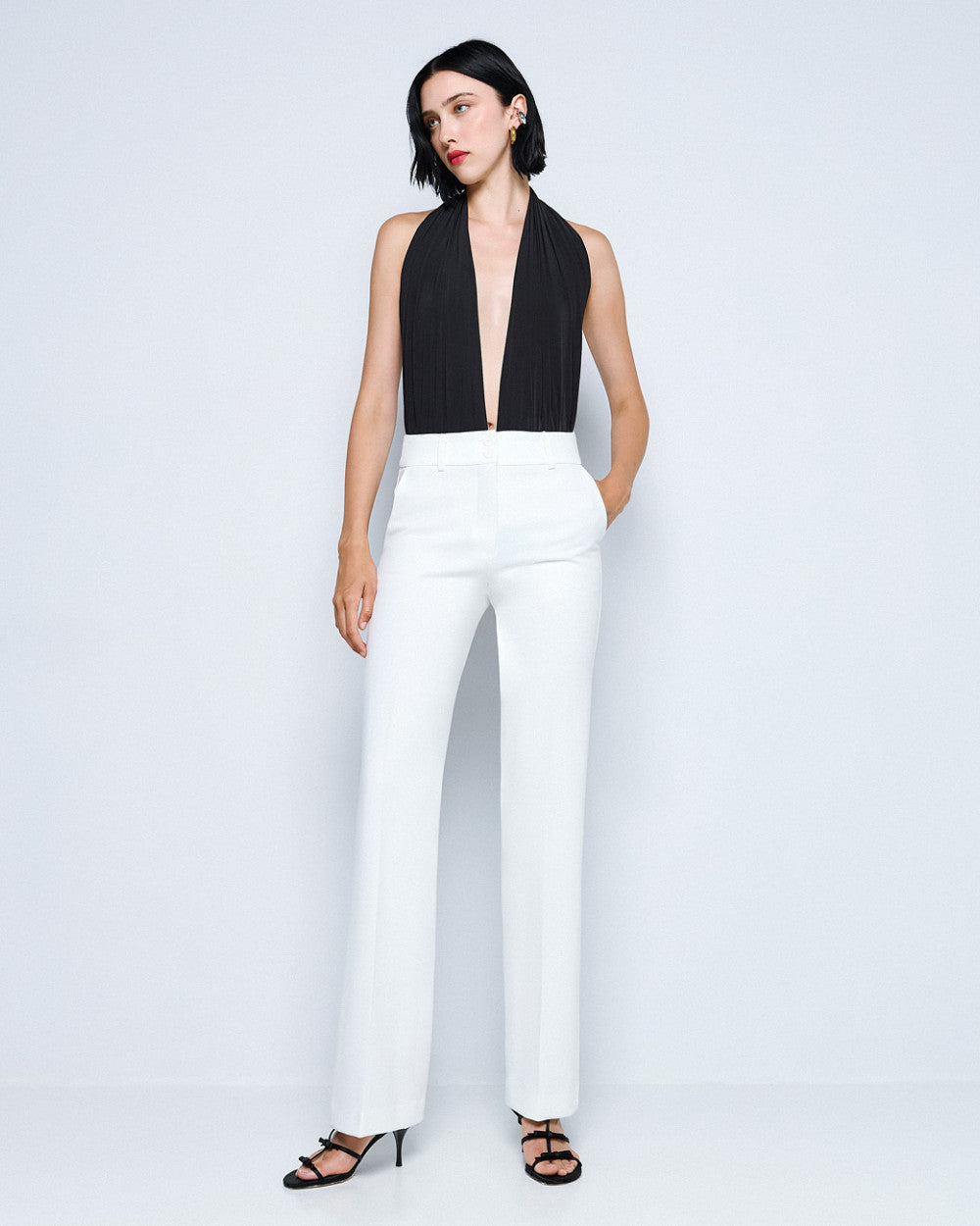 Access Fashion White Straight-Leg Full Length Pants