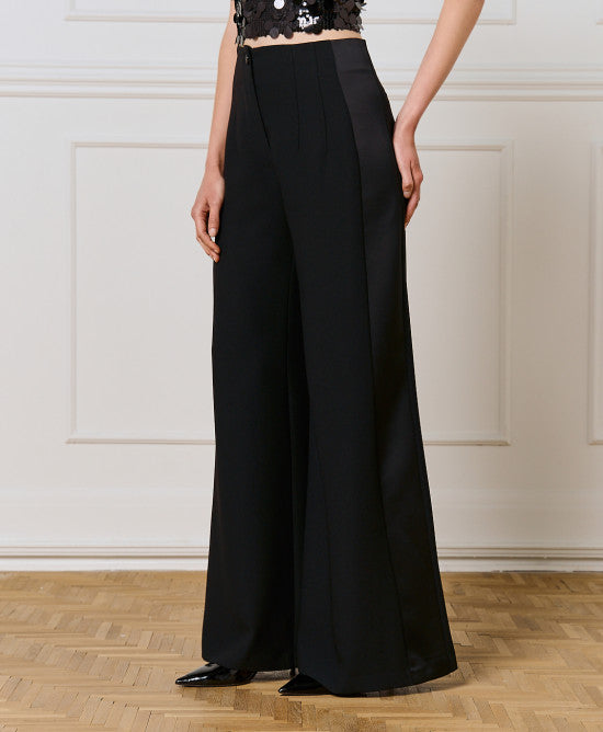 Access Fashion Wide Leg Black Trouser